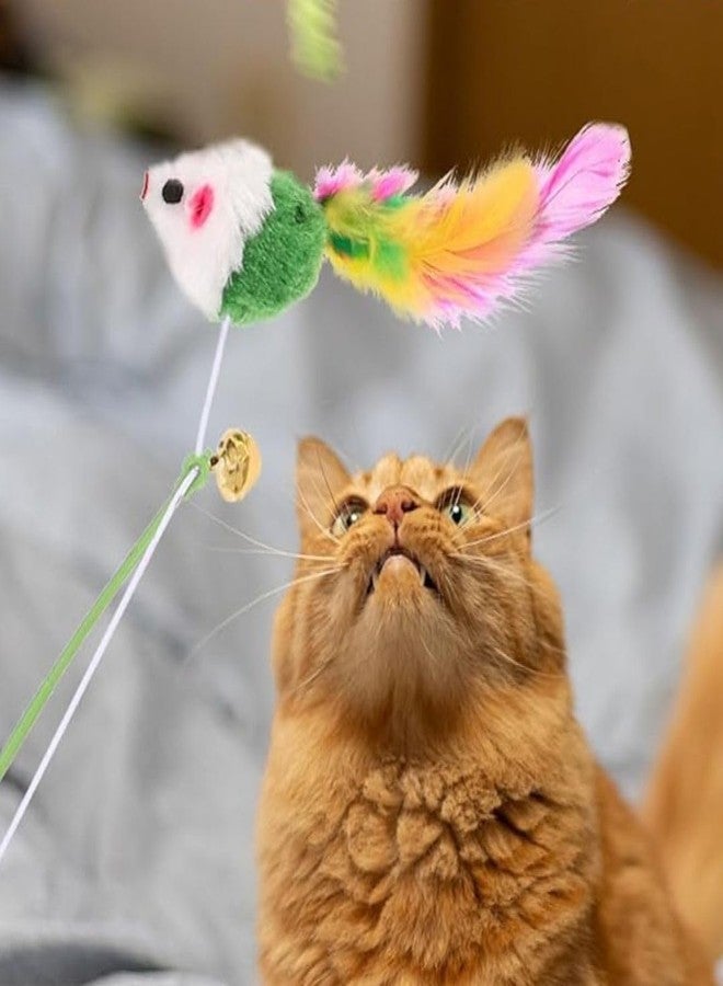 PET FUN Interactive Cat Teasing Stick | Engaging Feather Wand Toy Set for Kitten & Cats, Activity Cat Teaser Mouse Chase Wand Play Stick with Bell for Fun Exercise & Playing for Indoor (Pack of 1) - Image 5